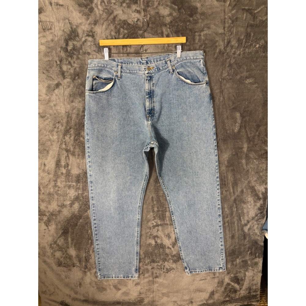Wrangler Relaxed Fit Light Wash Straight Leg Denim Jeans Mens 39x31